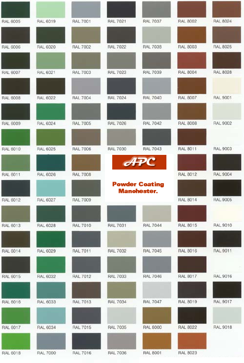 Ral Colour Chart APC Powder Coating